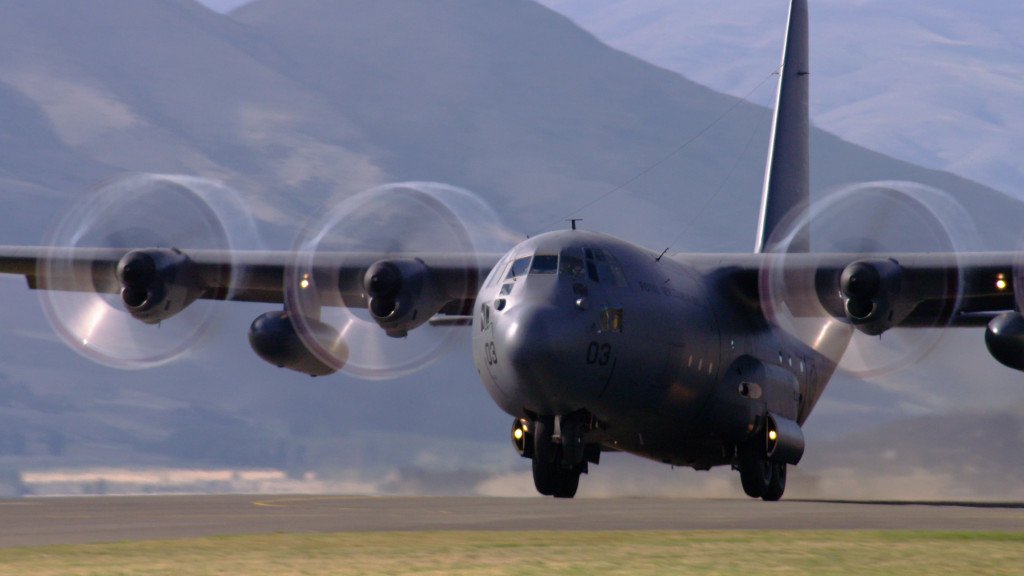 Planes flying in the sky during New Zealand air show.