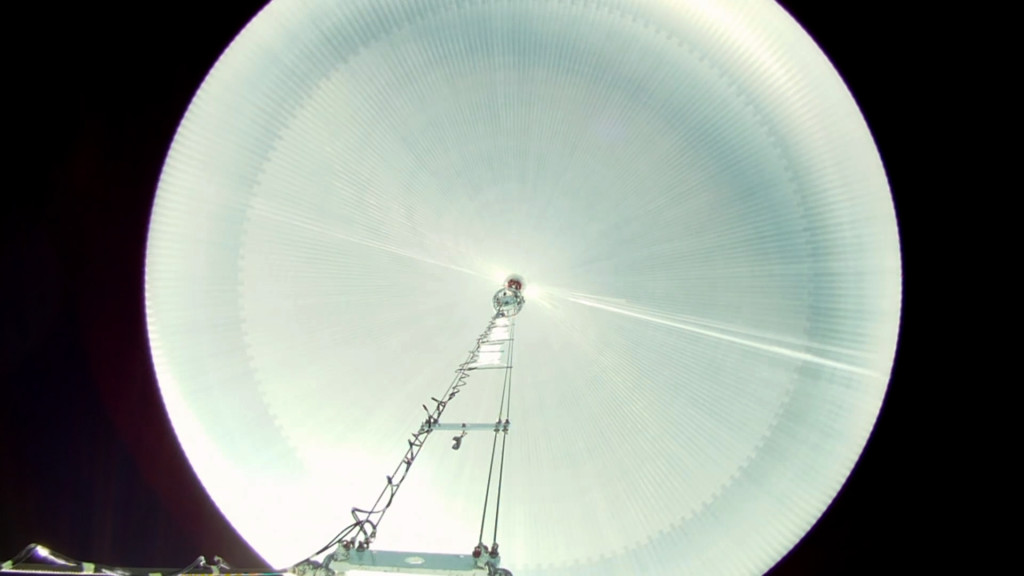 View looking up at a super pressure balloon
