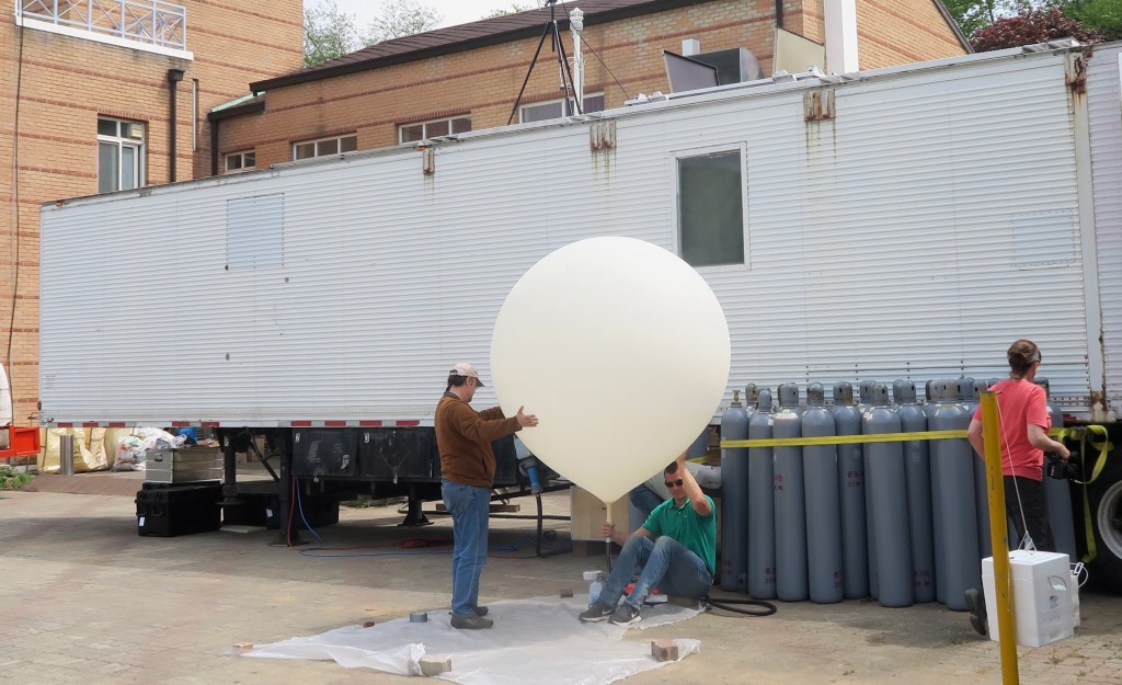 Science instrument rises into the air.