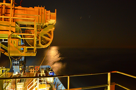 The nighttime view from RV Atlantis aft deck.  Photo: Jack Porter 