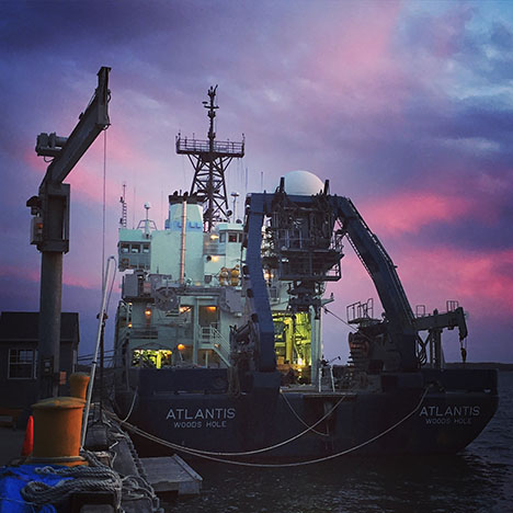 RV Atlantis at sunset