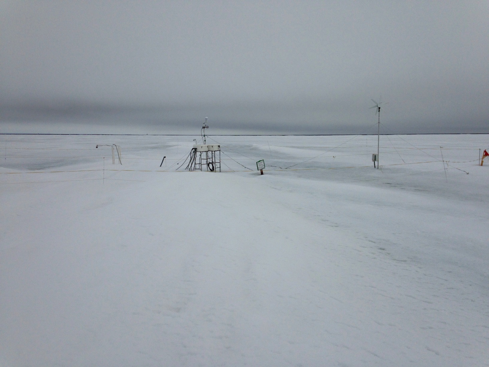An ice mass balance station in Barrow, AK.