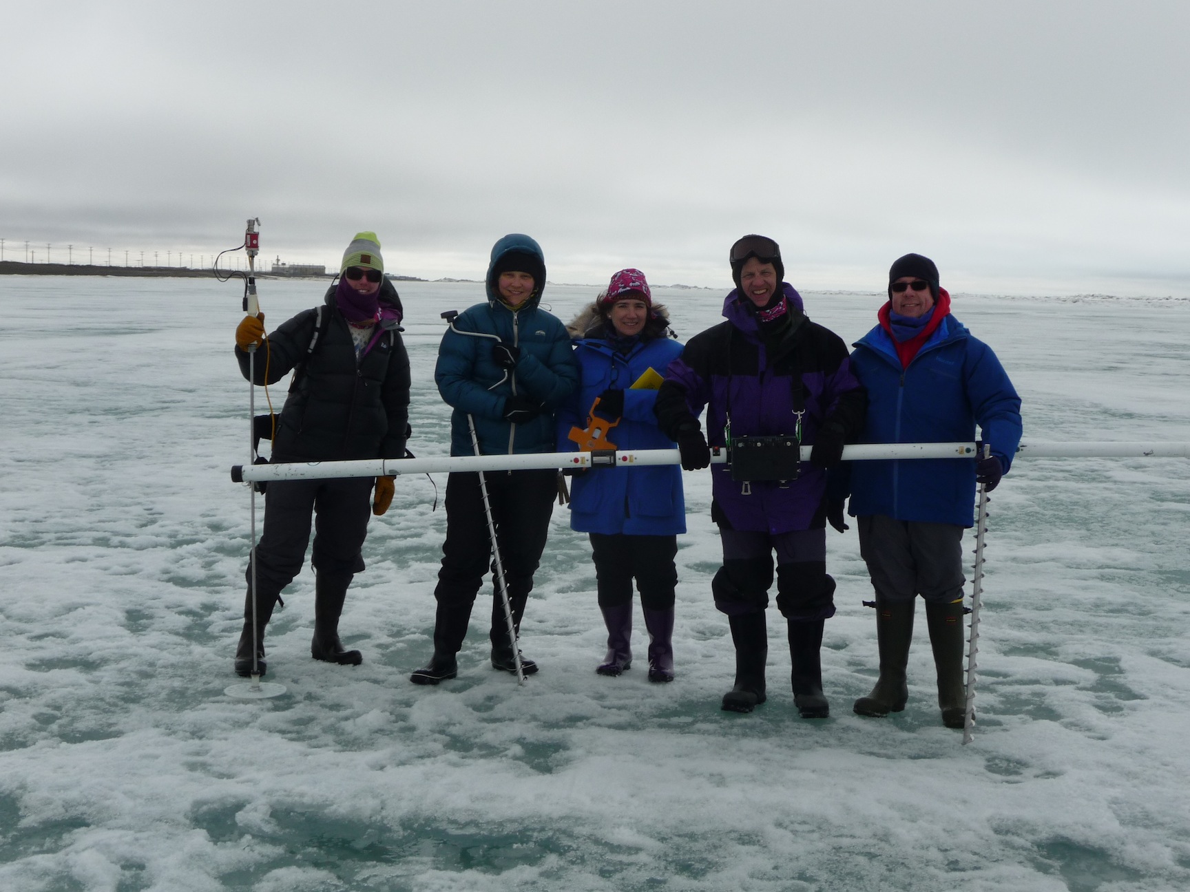 The Red Team on sea ice.
