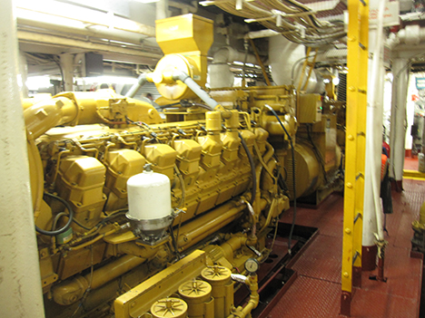 The engines of the RV Atlantis.  Photo: Thomas Bell