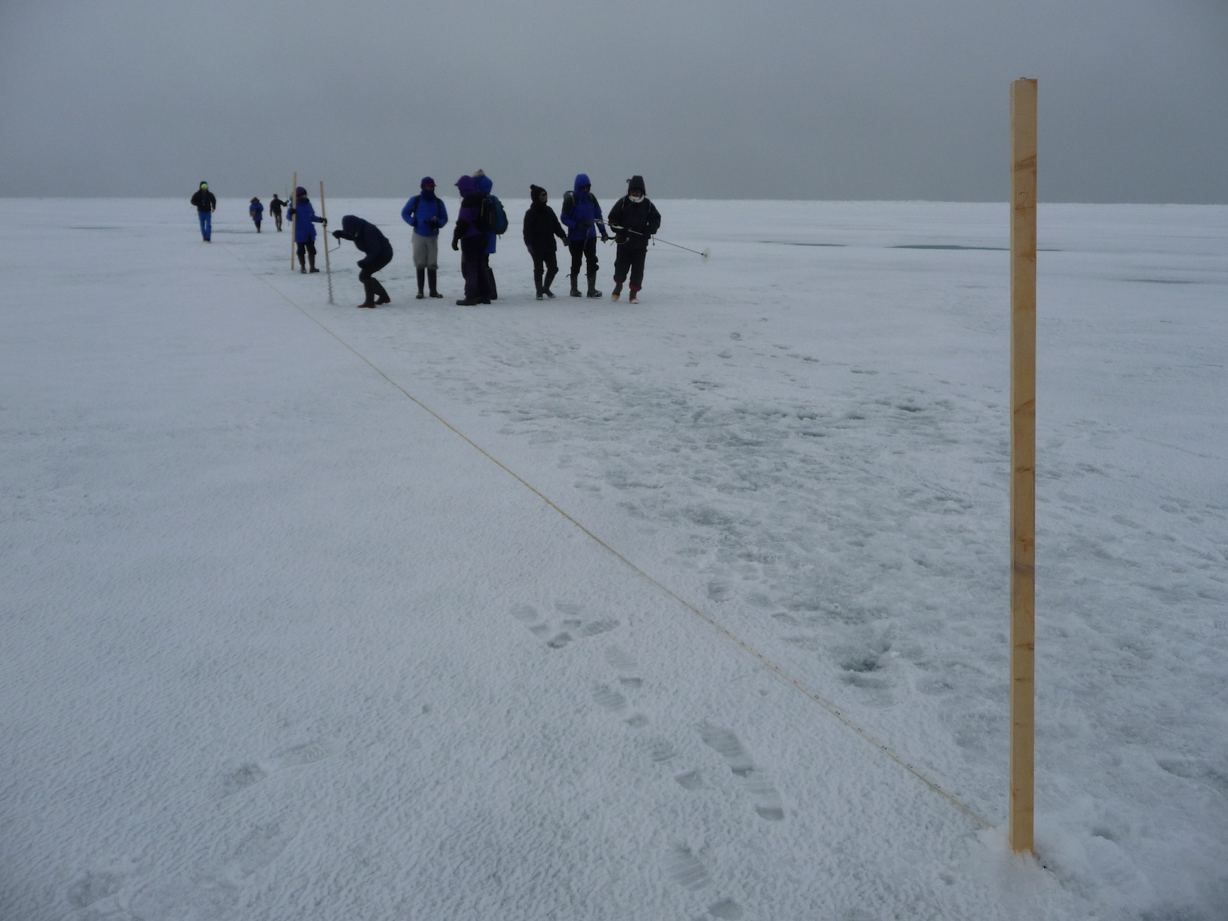 Laying out the sampling line.