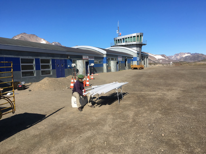 Kip replacing the coupling on the borehole liners.