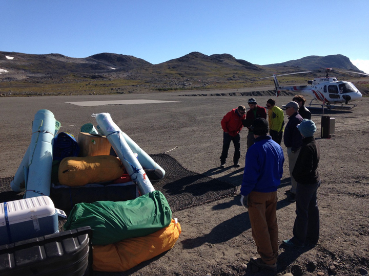 Packing the first sling load with the BlueWest helicopter on the right.”