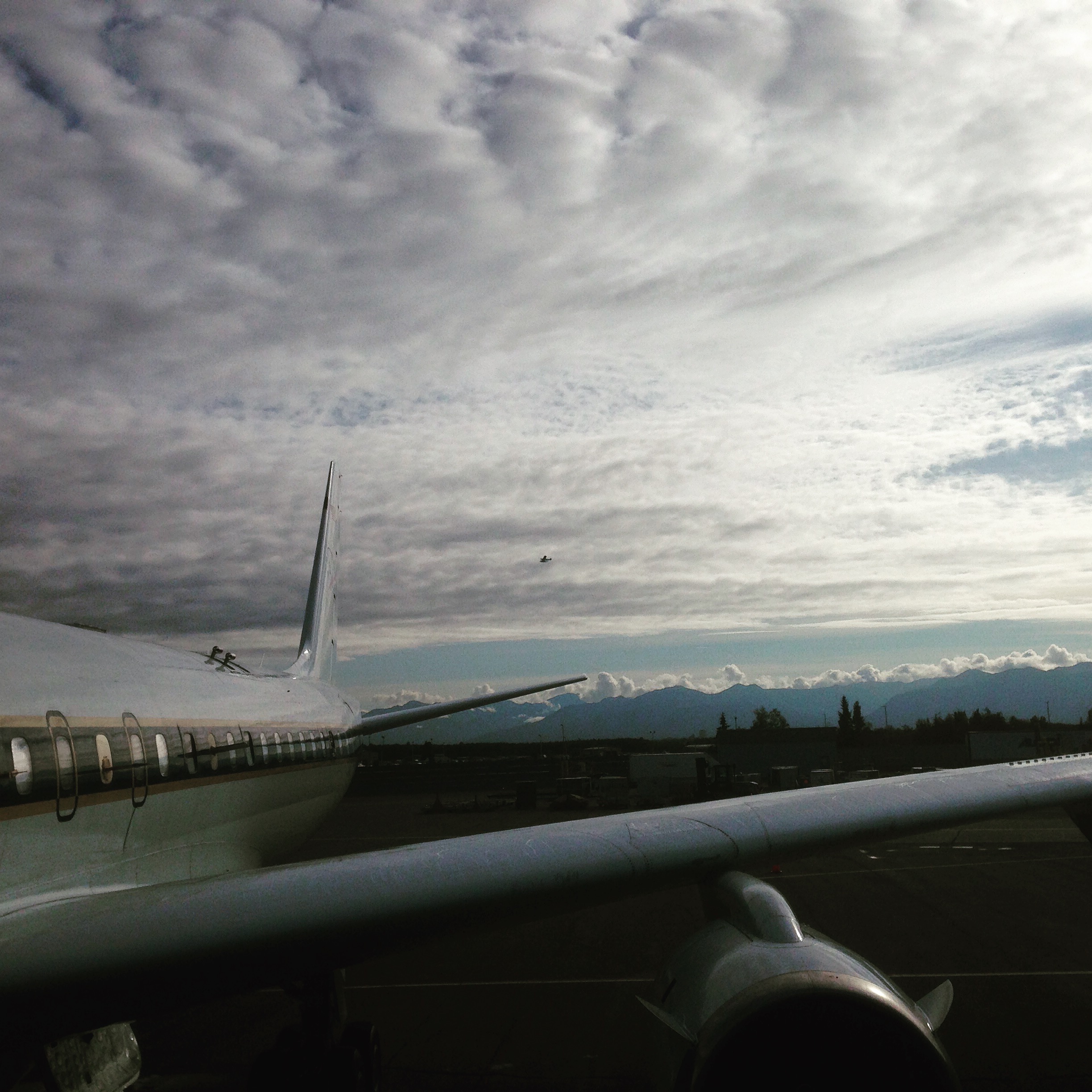 The DC-8 preparing to leave Anchorage, Alaska (credit: Christina Williamson).