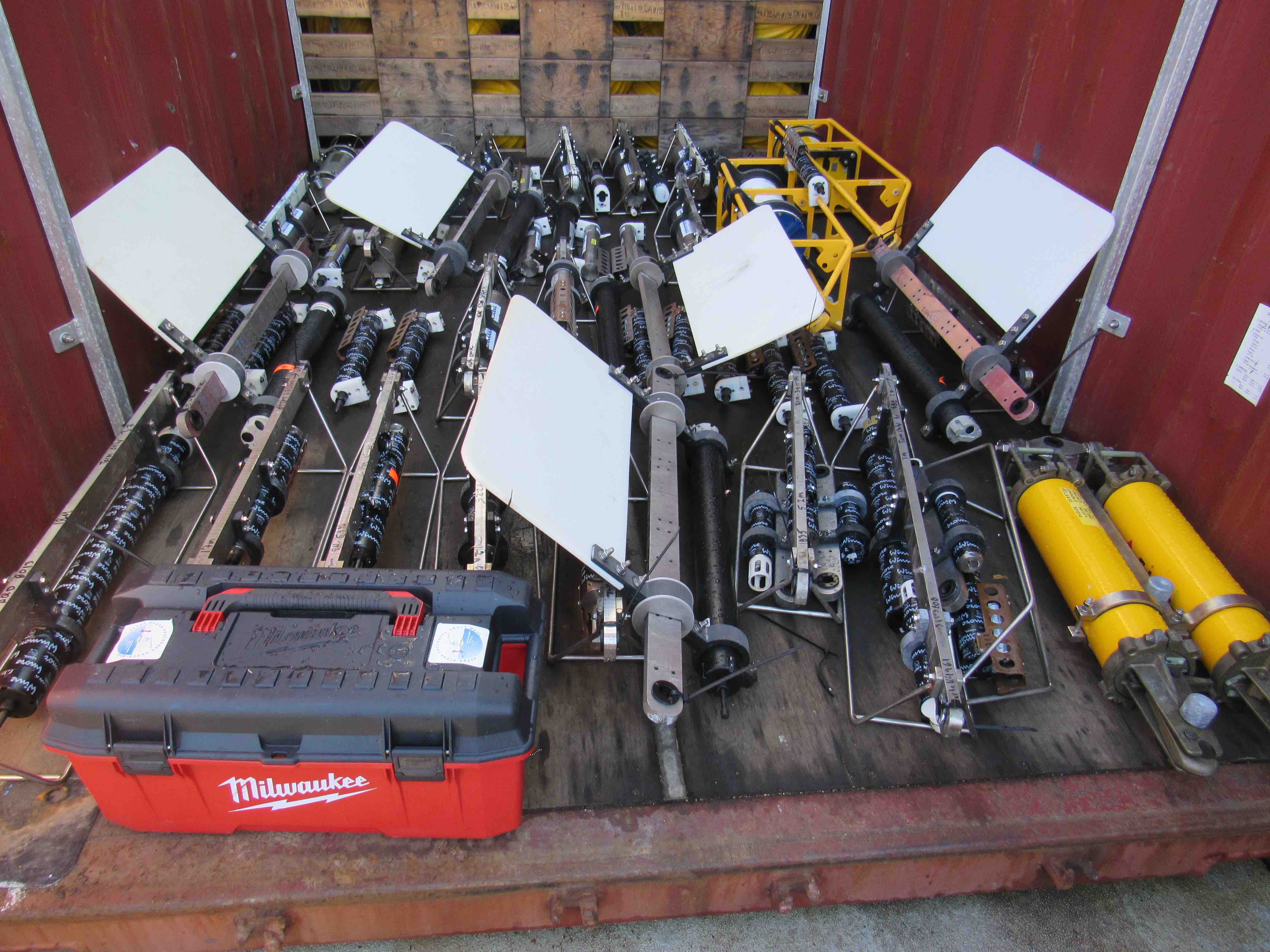 Two instruments, ready for the WHOI mooring.
