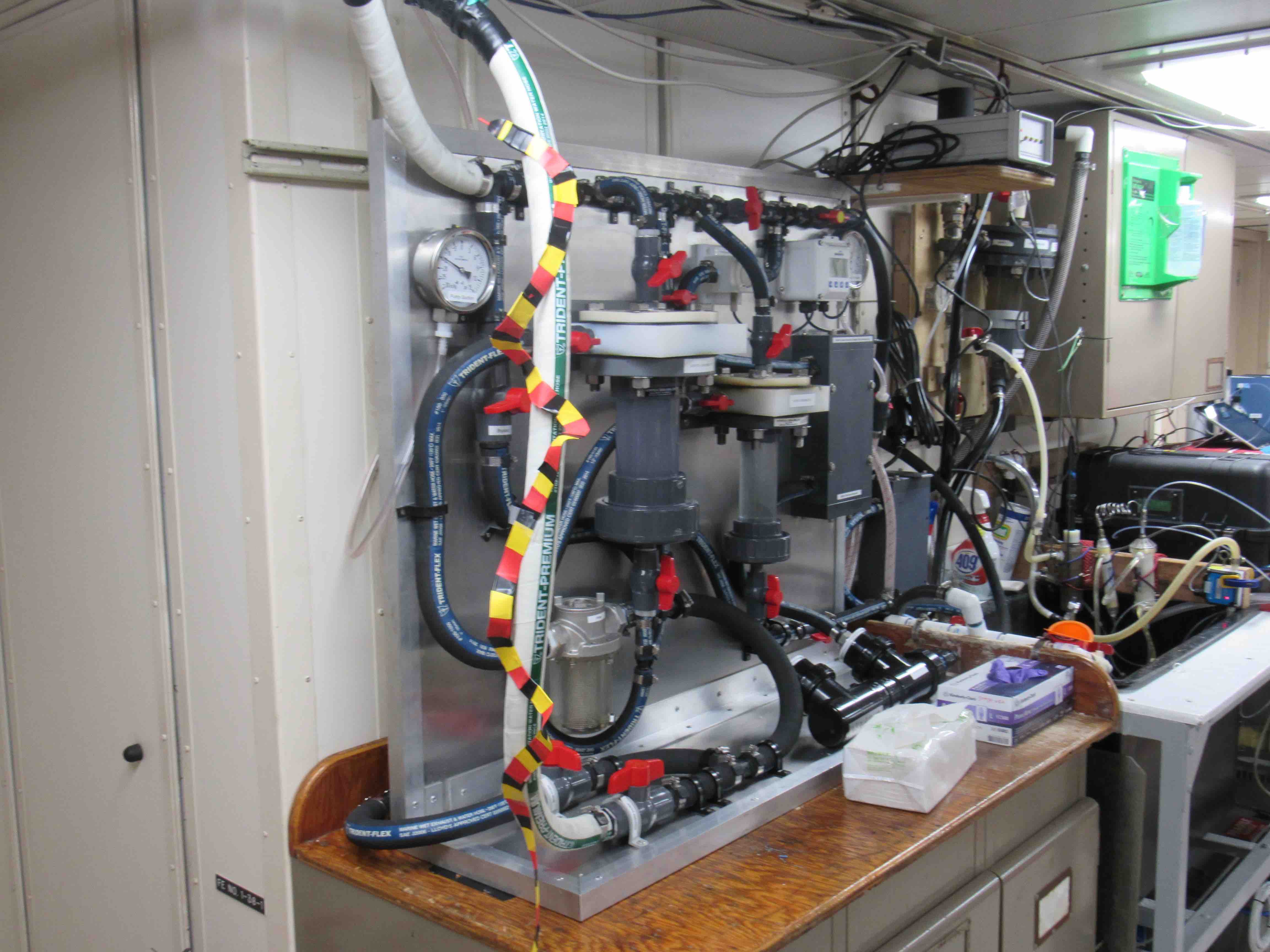 The laboratory end of the Salinity Snake and Carbon Dioxide analysis.