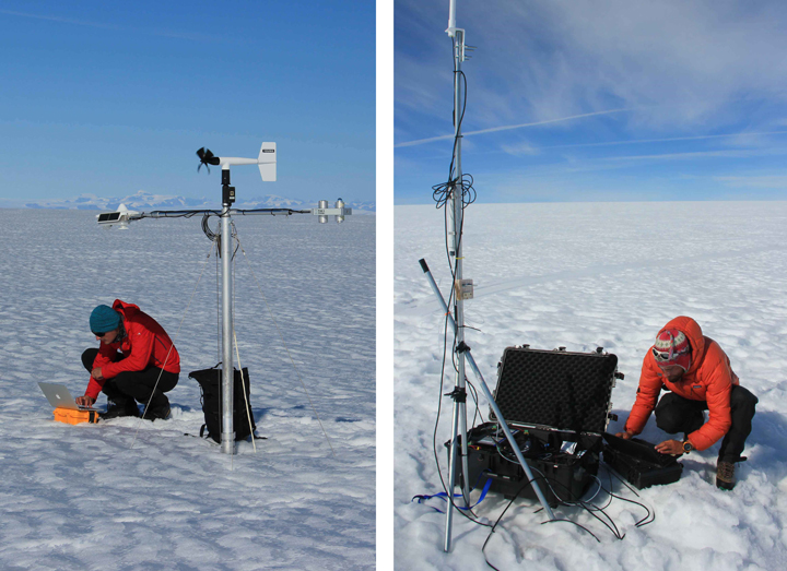 Anatoly is configuring a magnetic resonance sounding using the field computer.