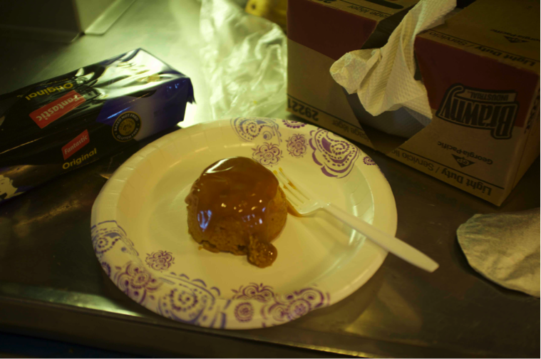 The “meisterwerk” hot scotch toffee cake. Credit: Joshua Schwarz