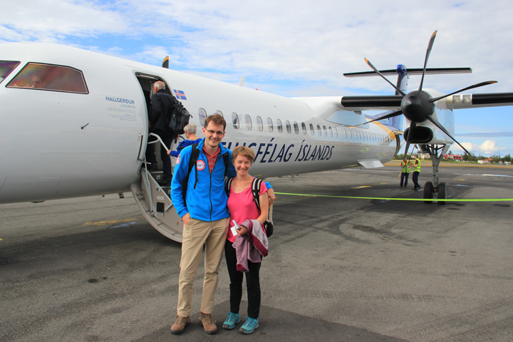 Olivia and I about to board the plane to Kulusuk.