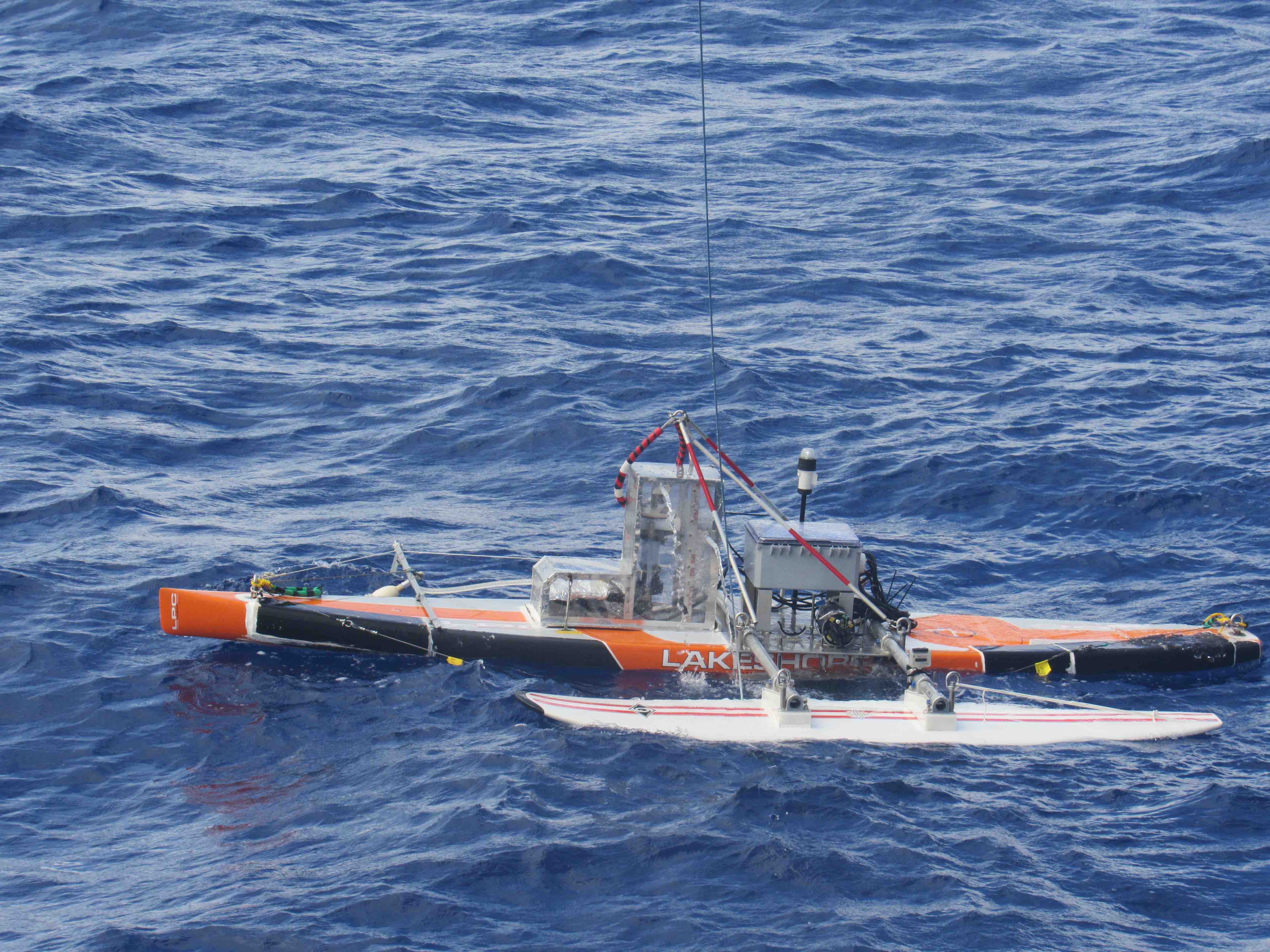 Deploying the Surface Salinity Profiler.