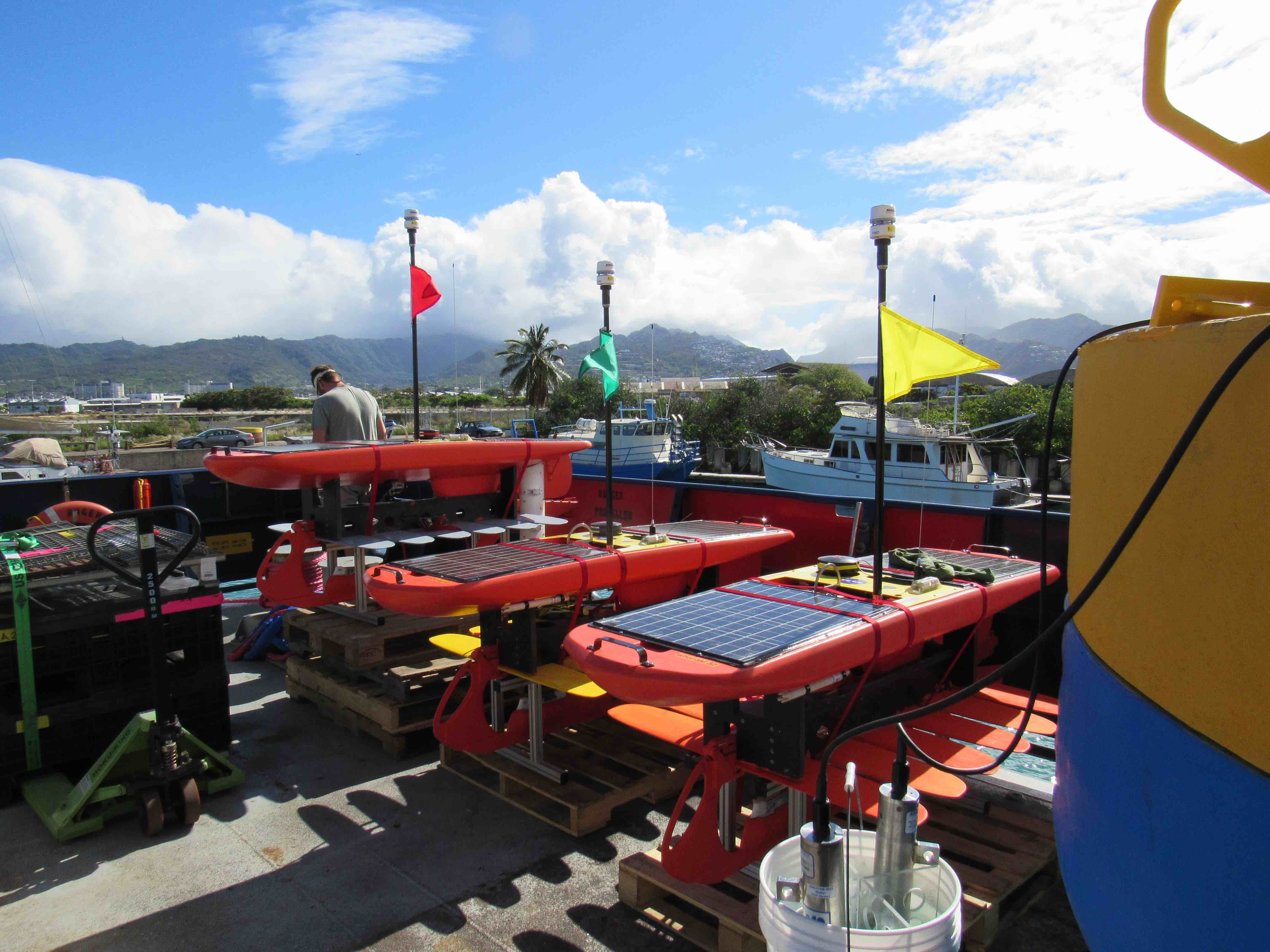 Our wave gliders, ready for action.