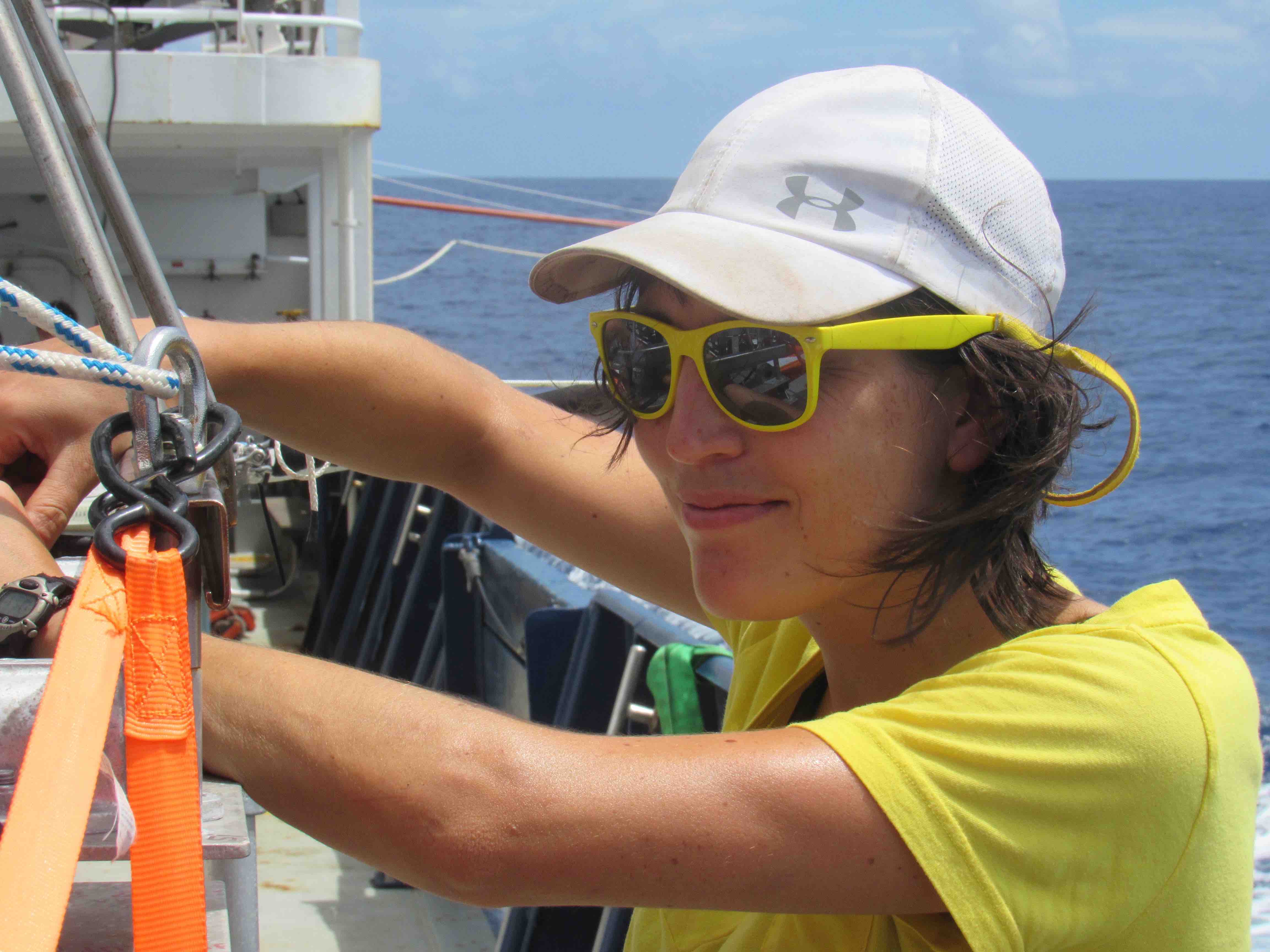 -Kyla Drushka working on the Surface Salinity Profiler.