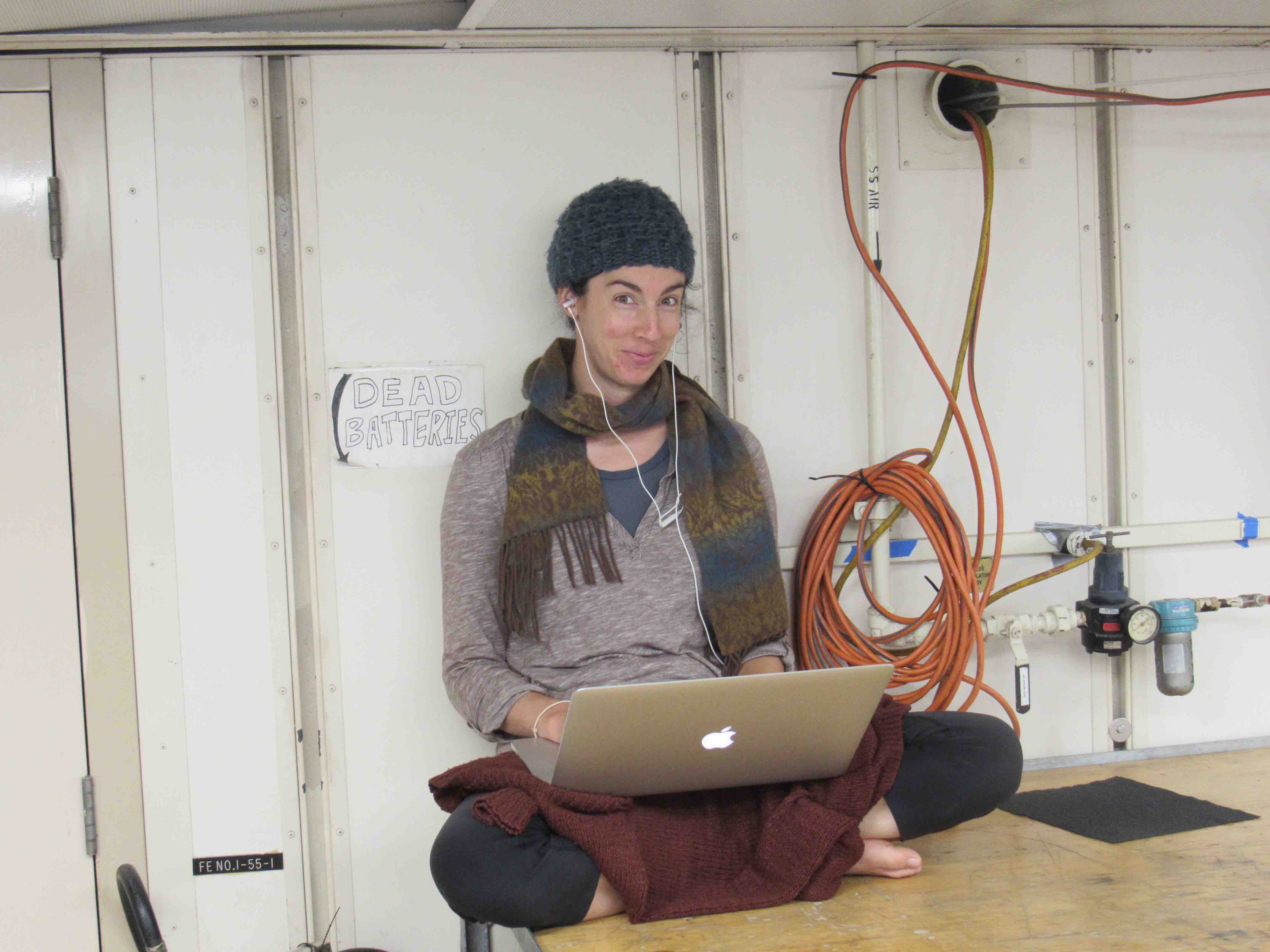 Caitlin Whalen, working on her review article for the Bulletin of the American Meteorological Society.