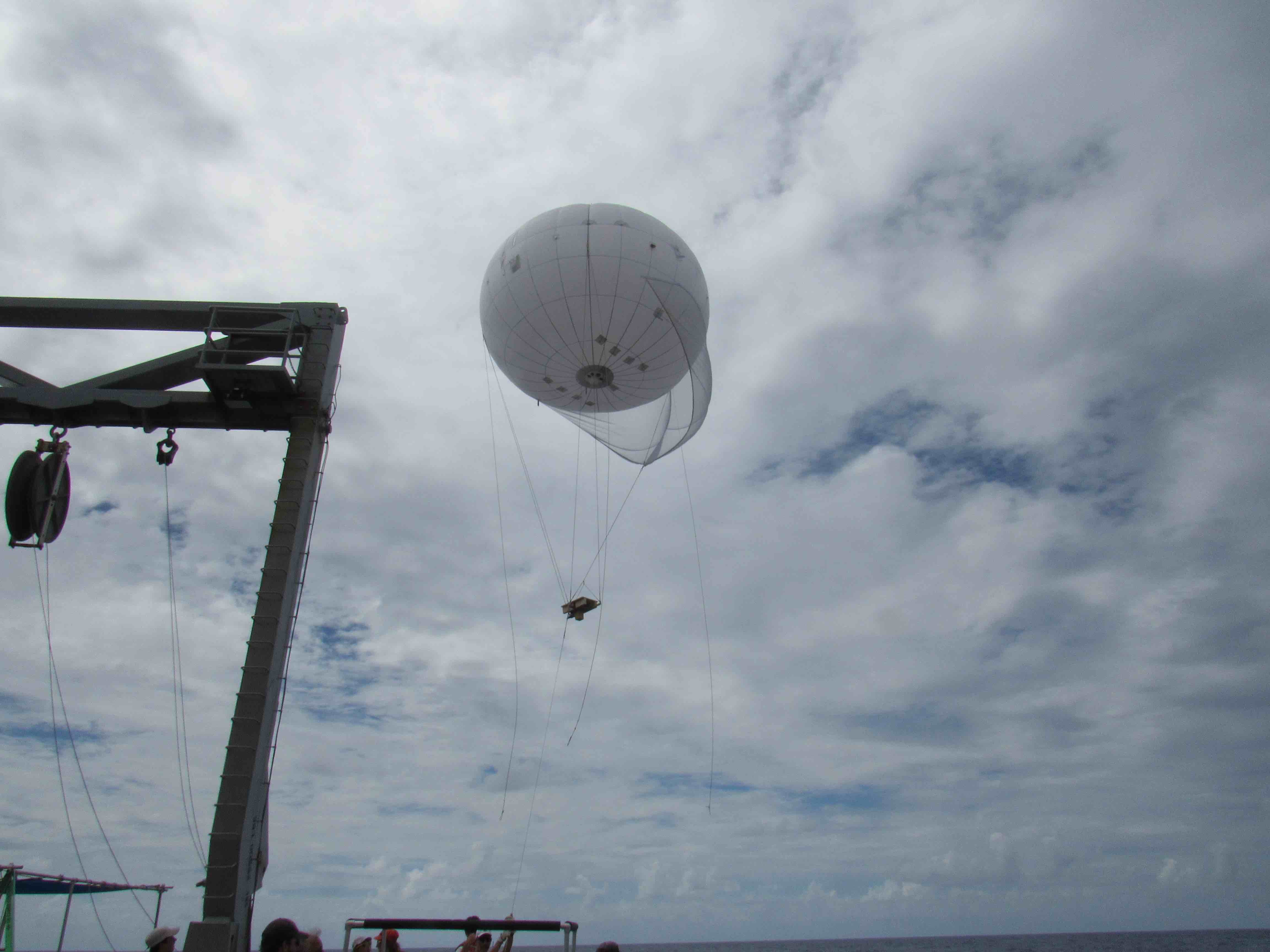 The Lighter Than Air Infrared System, just after launch.