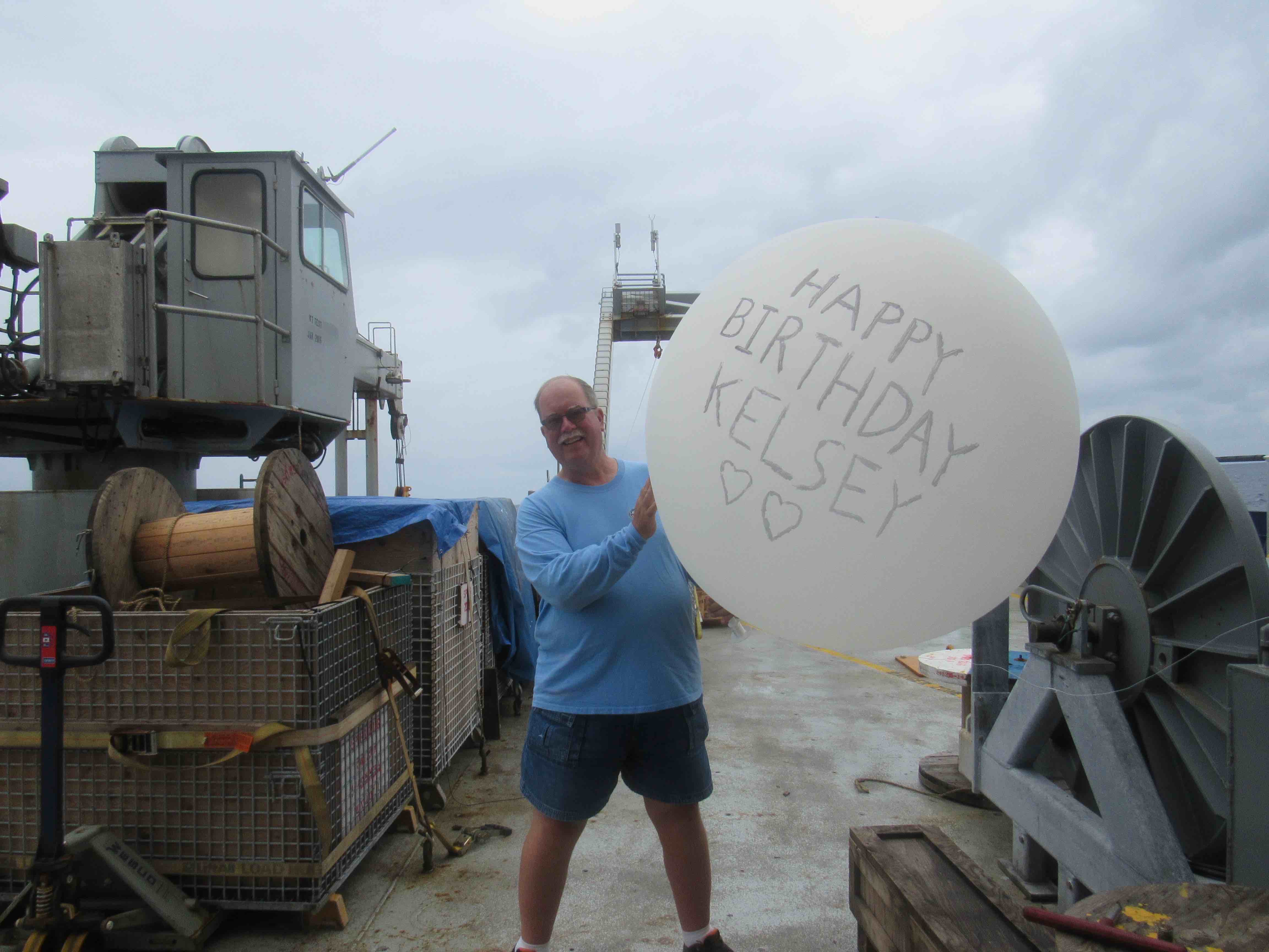 Your blogger, Eric Lindstrom, sending his daughter Kelsey a birthday balloon.