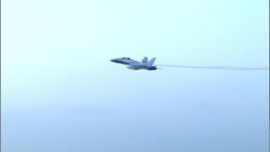 F-18 chase plane takeoff.
