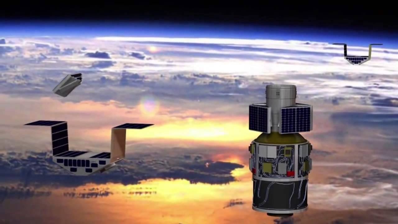 During deployment, the spacecraft are pushed off the deployment module to start their solo orbits. The solar panel wings unfurl after the satellite is deployed.