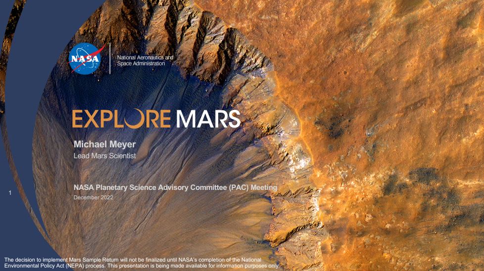 title slide with orange-red Martian surface as background