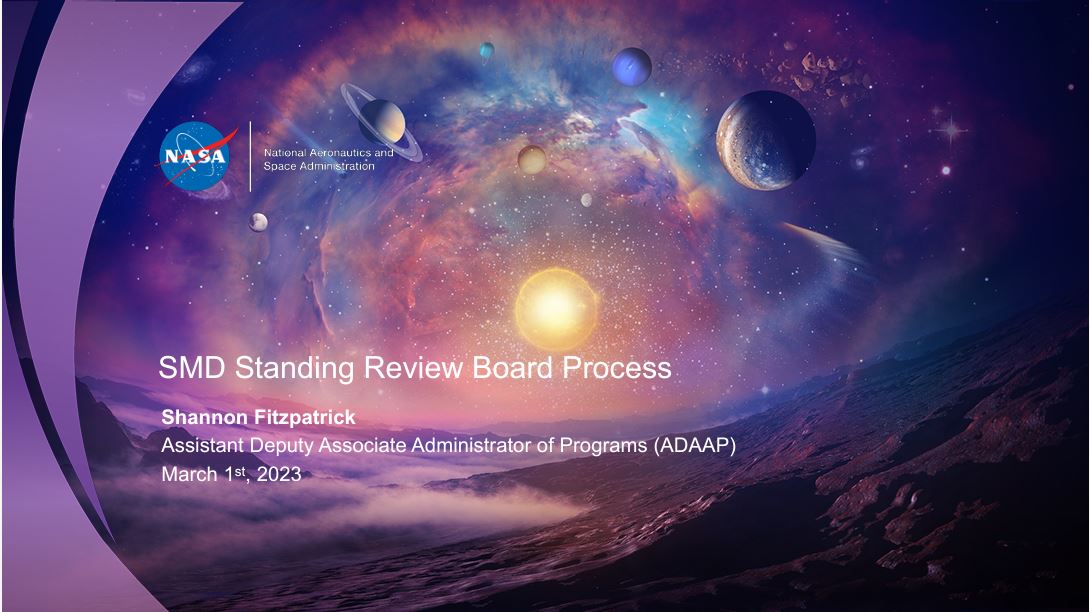 title slide with purple-blue background of solar system illustration