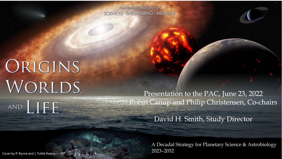 title slide with background image of planets and star at top