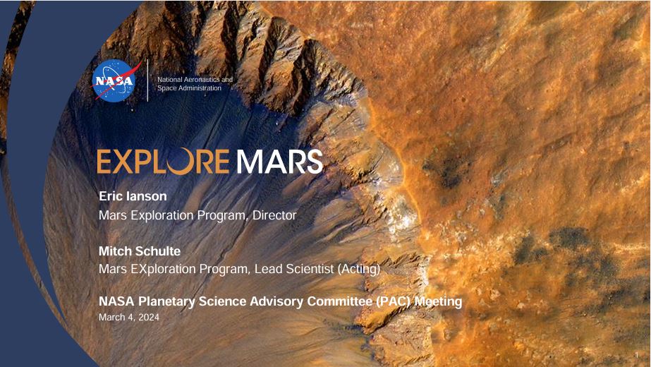 Mars crater image on title slide