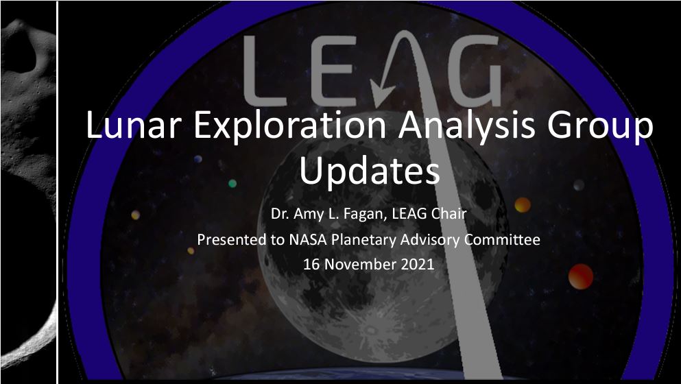 Title slide showing Moon in shaded background