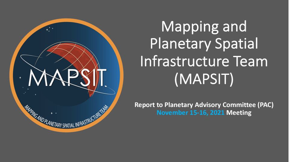 Title slide with MAPSIT round logo of partial planet graphic and acronym