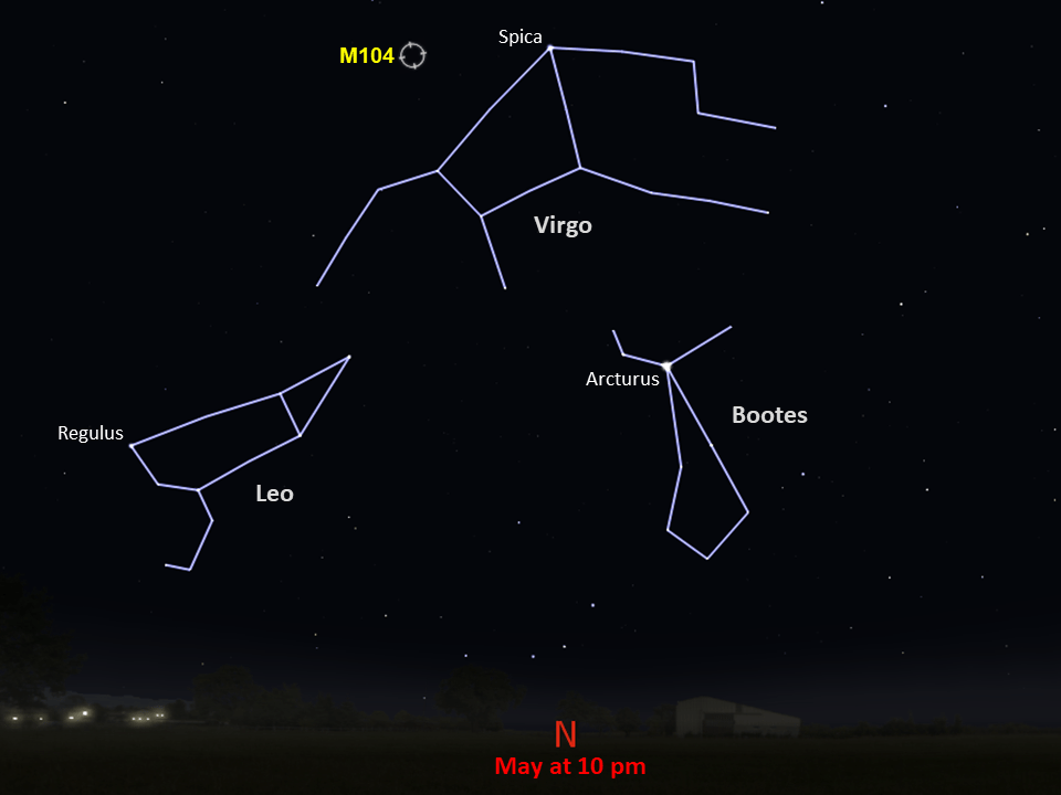 locator star chart for M104