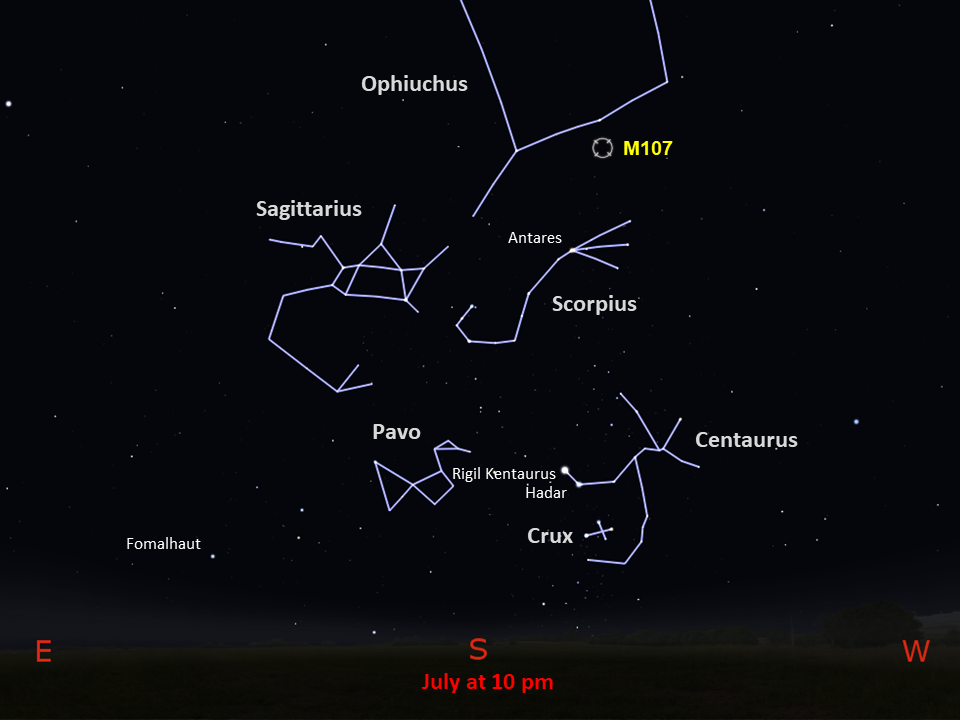 locator star chart for M107