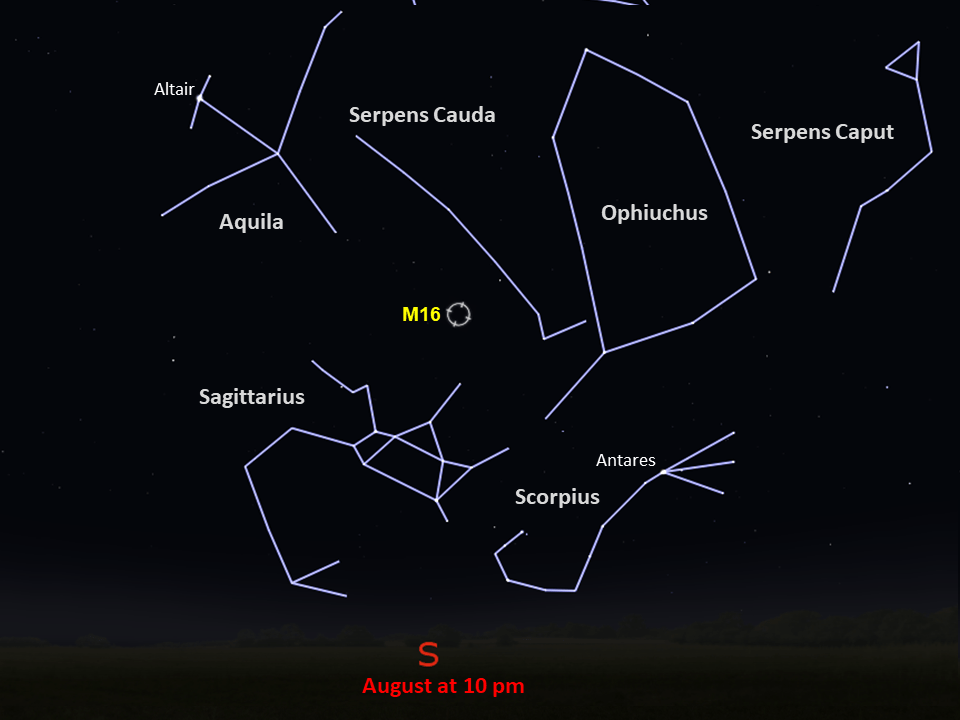 locator star chart for M16