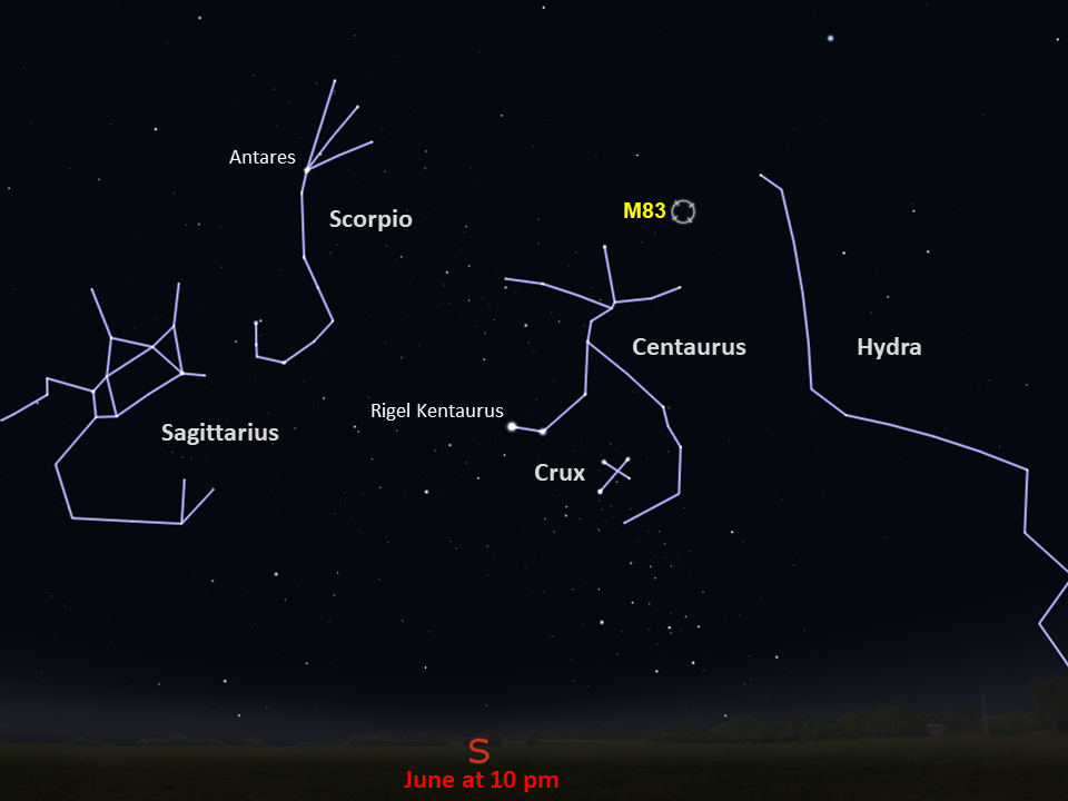 locator star chart for M83