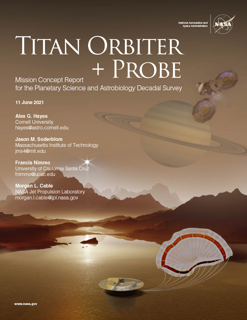 Cover of Titan orbiter and probe decadal survey report