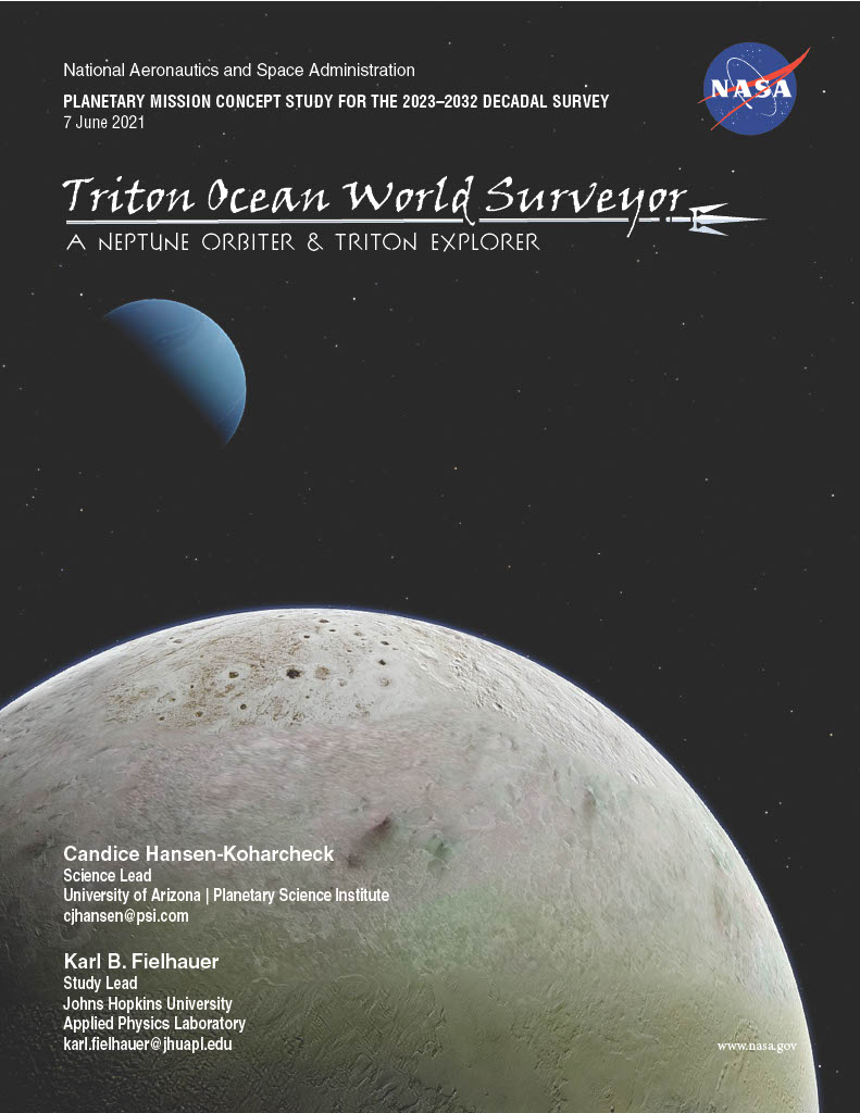 Cover of Triton Ocean Worlds Explorer decadal survey report