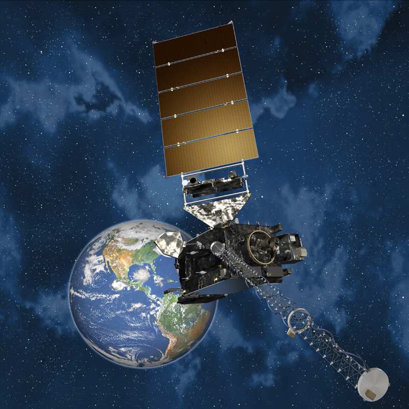 Artist image of the GOES-S satellite.