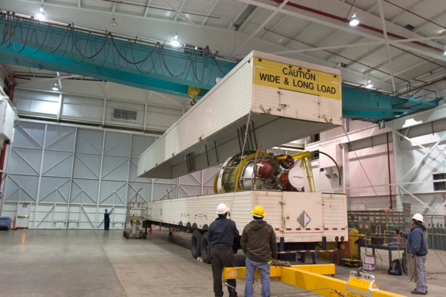The Delta II second stage arrived at Vandenberg Air Force Base in California.