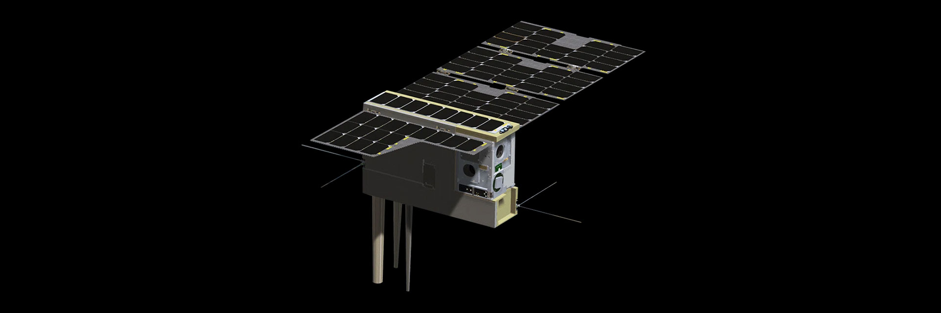 Illustration of a Cubesat in space.