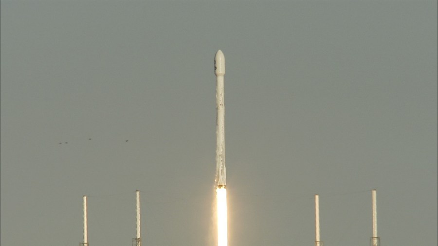 Liftoff of the SpaceX Falcon 9 rocket carrying NASA's TESS spacecraft.