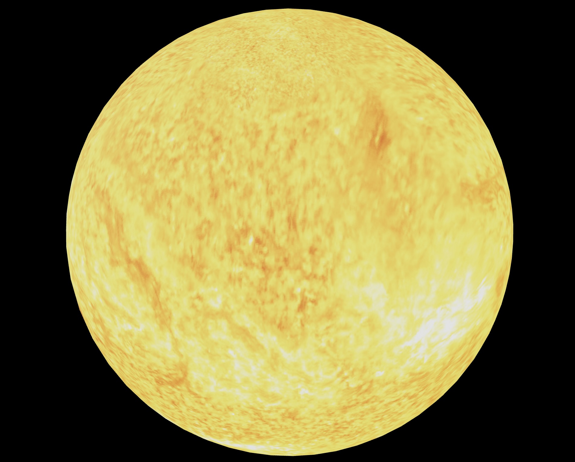 An image of a model of the Sun