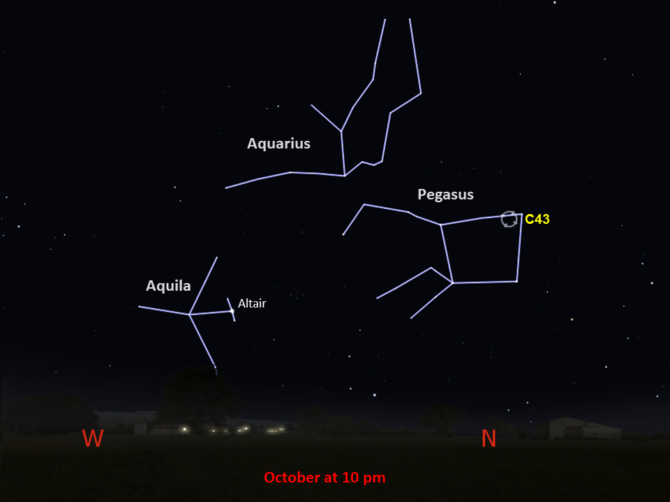 Annotated star chart for C43