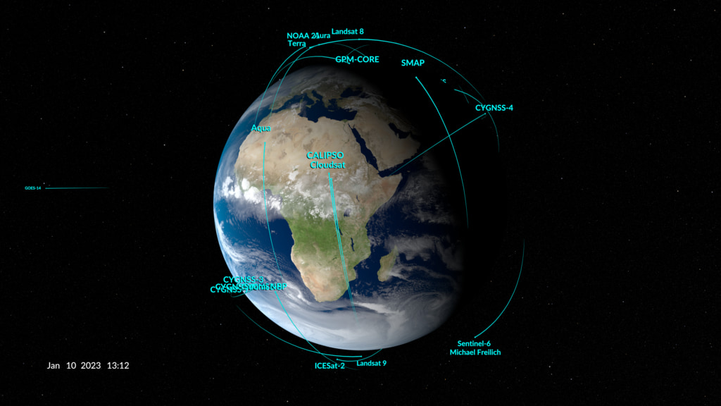 Earth-observing satellite fleet as of January 2023