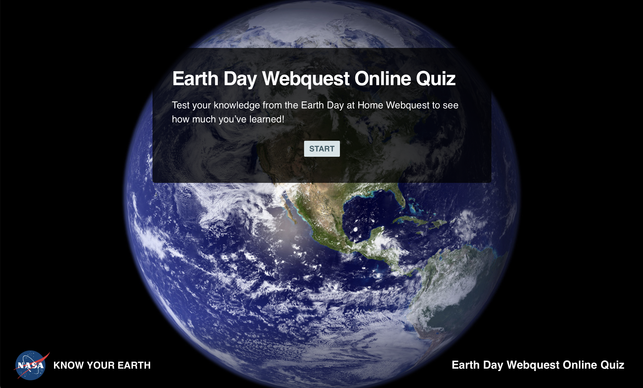 Earth Day Webquest Quiz