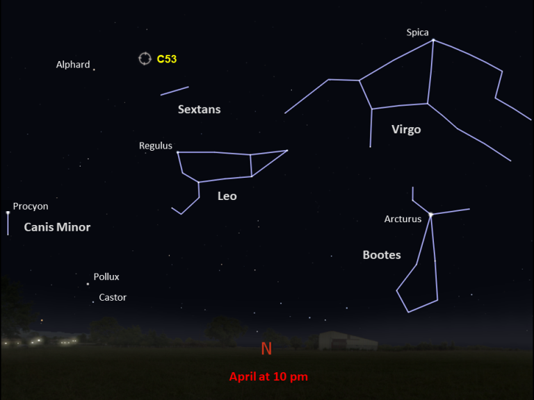 Caldwell 53 Finder Chart for Mid-Southern Latitudes