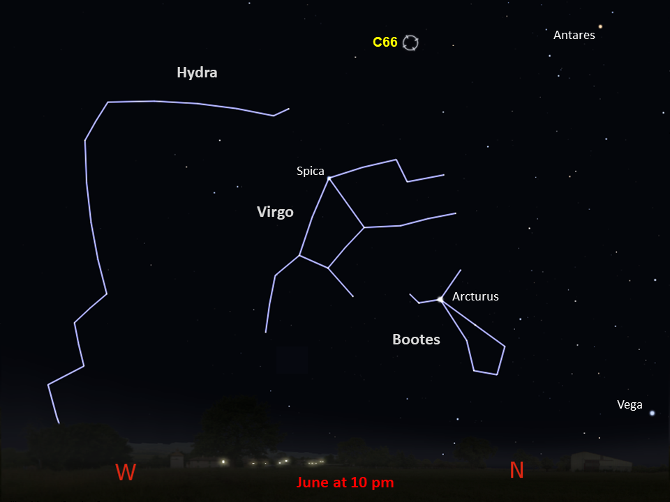 Star chart for Caldwell 66 in the southern hemisphere