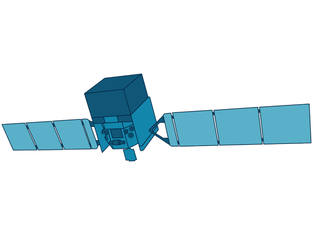 An illustration of NASA's Fermi spacecraft.