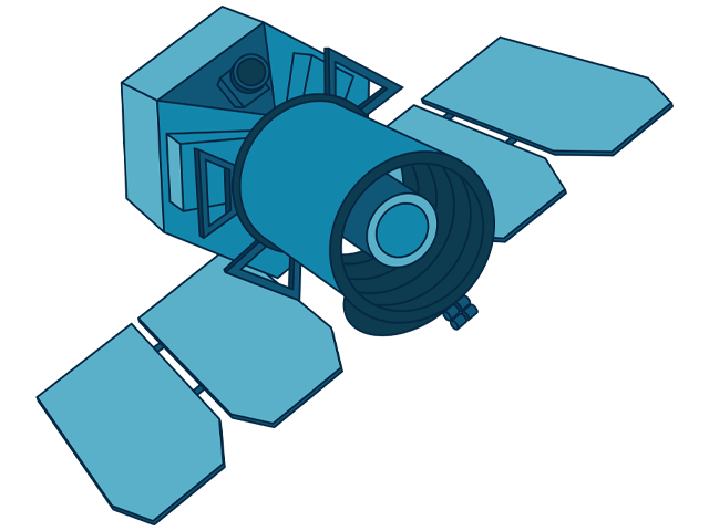 An illustration of NASA's GALEX spacecraft.