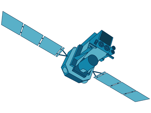 An illustration of ESA’s INTEGRAL spacecraft.